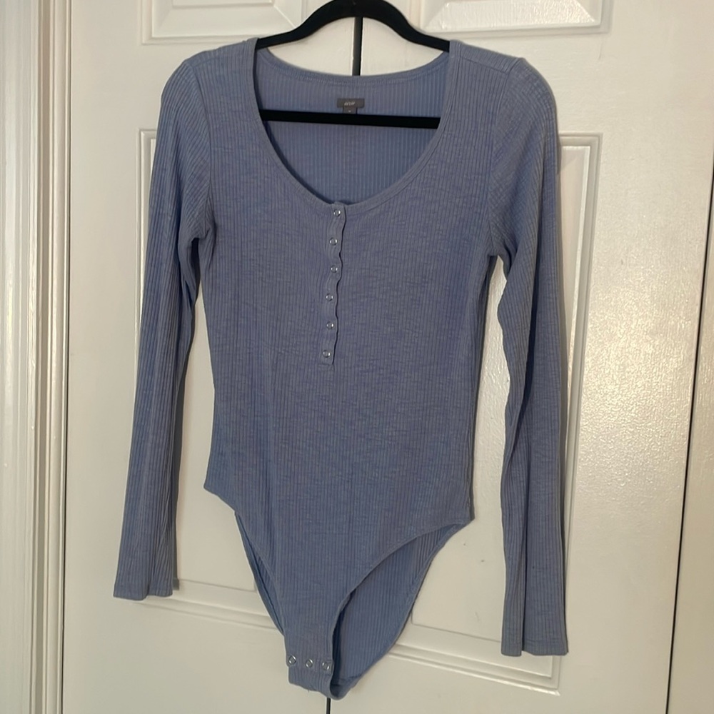 Baby Blue Long Sleeve Bodysuit